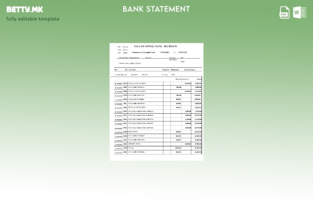 модерен стил сомалиски Салам Сомалиски извод од банка Шаблон за Word и PDF
